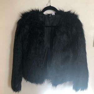 Black fur coat